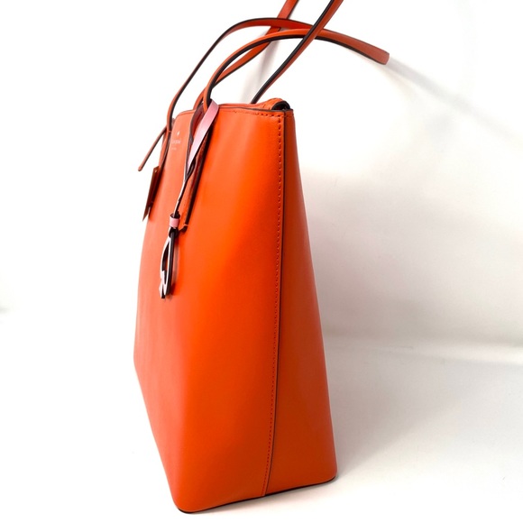 Kate ♠️Spade Large Women’s Tote Zina Leather Coral - Picture 2 of 10
